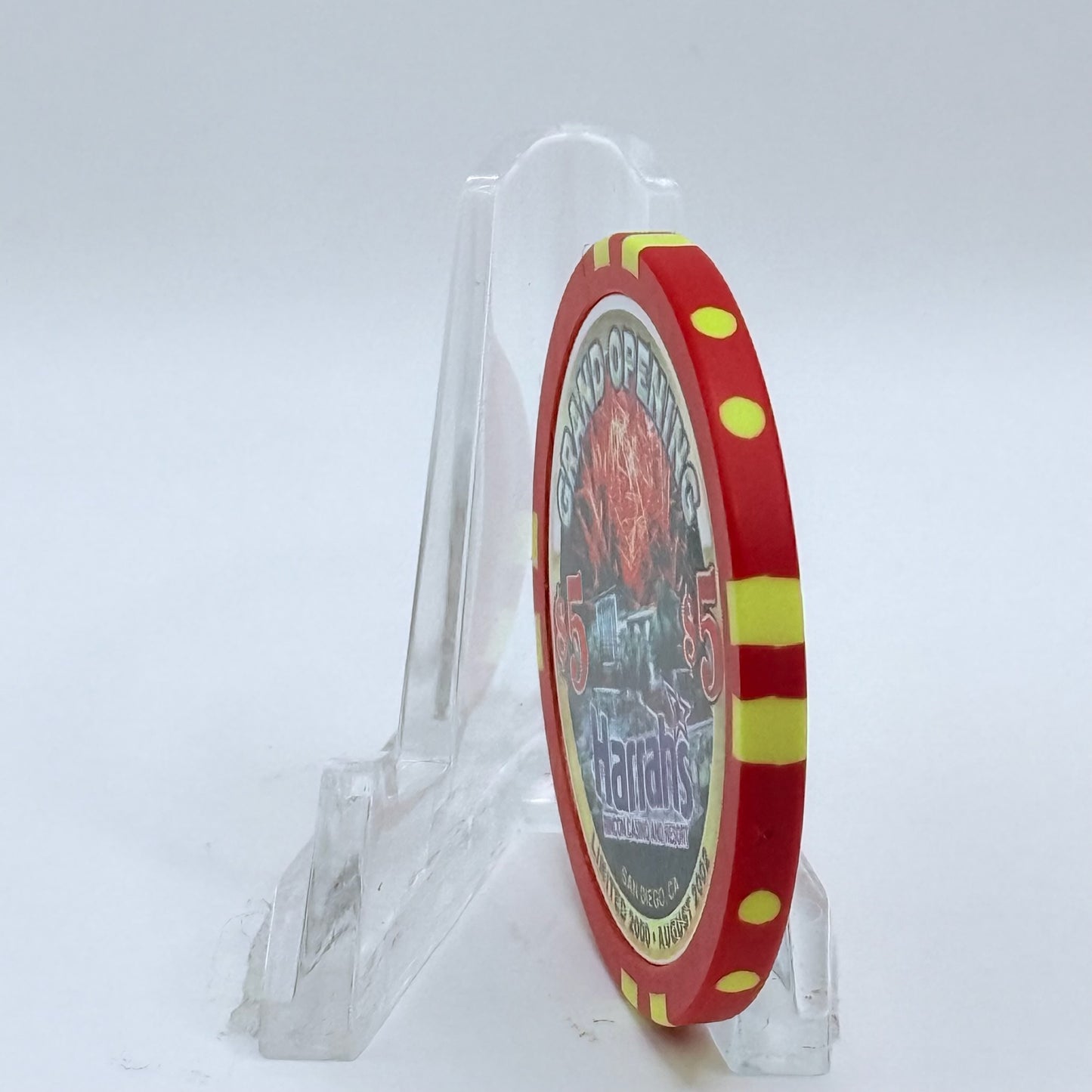 Harrah's Rincon Valley Center California 2002 'Grand Opening' LE $5 Casino Chip