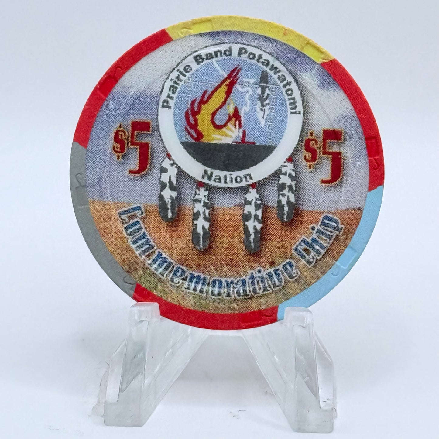 Harrah's Prairie Band Mayetta Kansas 1998 'Grand Opening' LE $5 Casino Chip