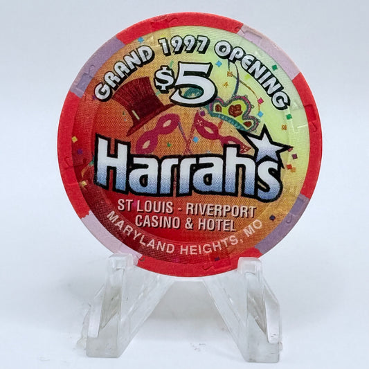 Harrah's Maryland Heights Missouri 1997 'Grand Opening' LE $5 Casino Chip