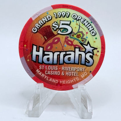 Harrah's Maryland Heights Missouri 1997 'Grand Opening' LE $5 Casino Chip