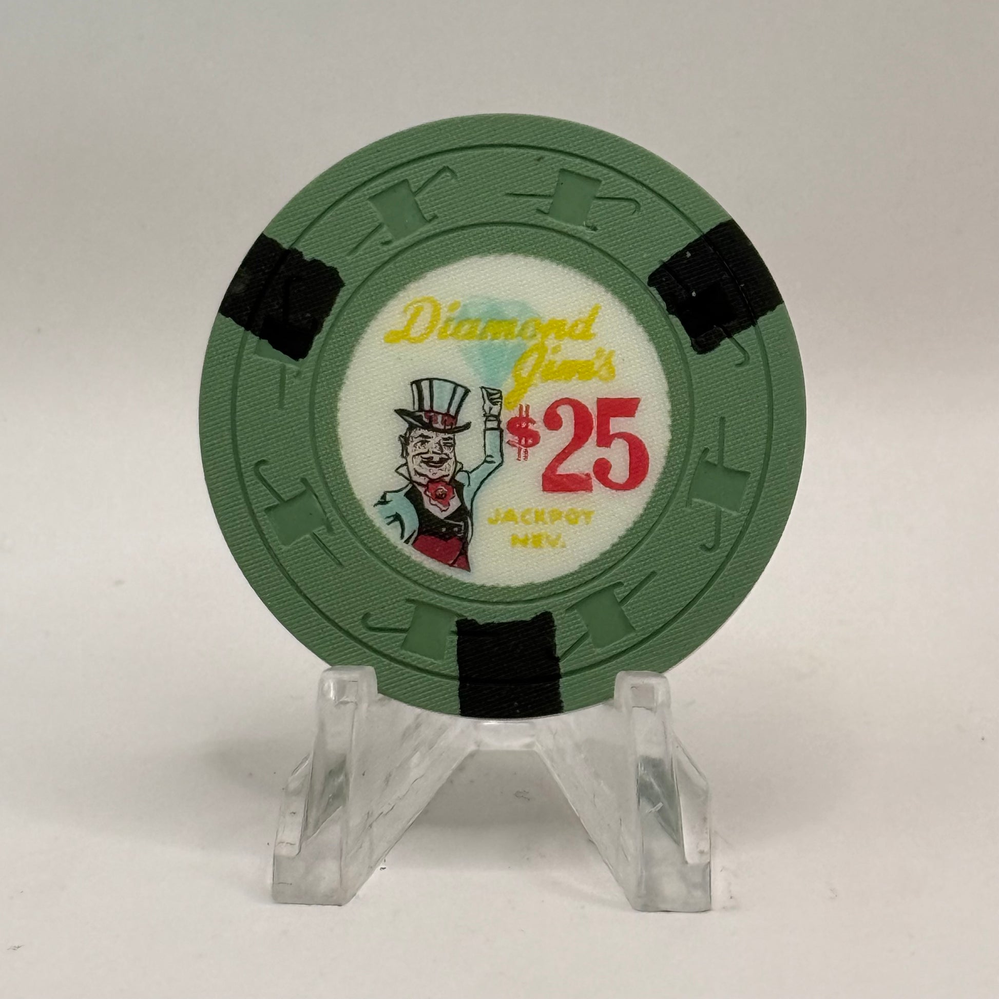 Diamond Jim's Jackpot Nevada 1960 $25 Casino Chip N8155