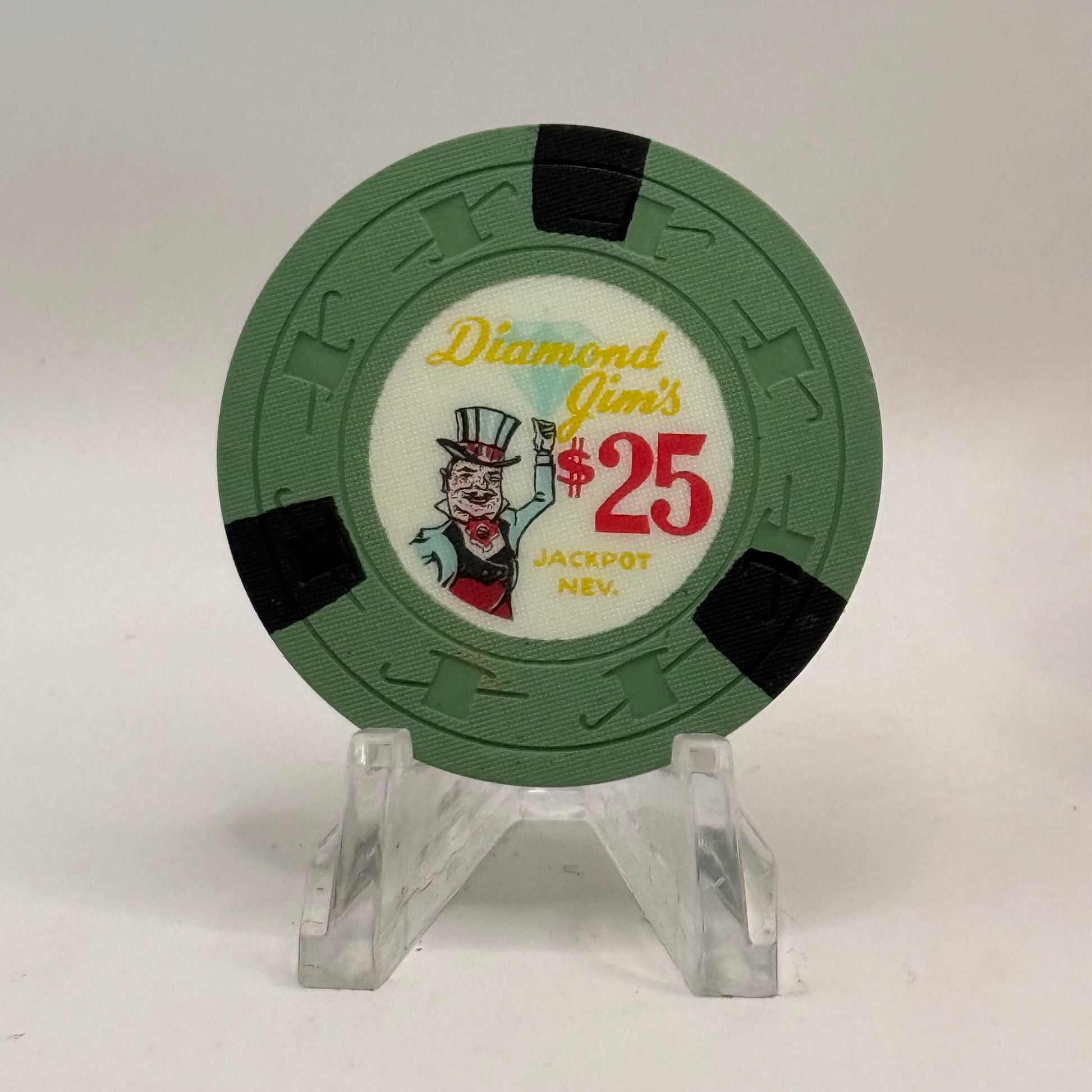 Diamond Jim's Jackpot Nevada 1960 $25 Casino Chip N8155
