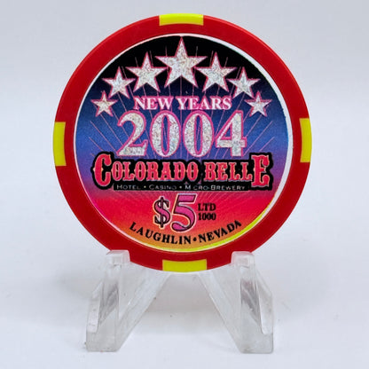 Colorado Belle Laughlin Nevada 2004 'New Years' LE $5 Casino Chip E4703