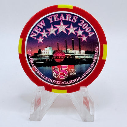 Colorado Belle Laughlin Nevada 2004 'New Years' LE $5 Casino Chip E4703