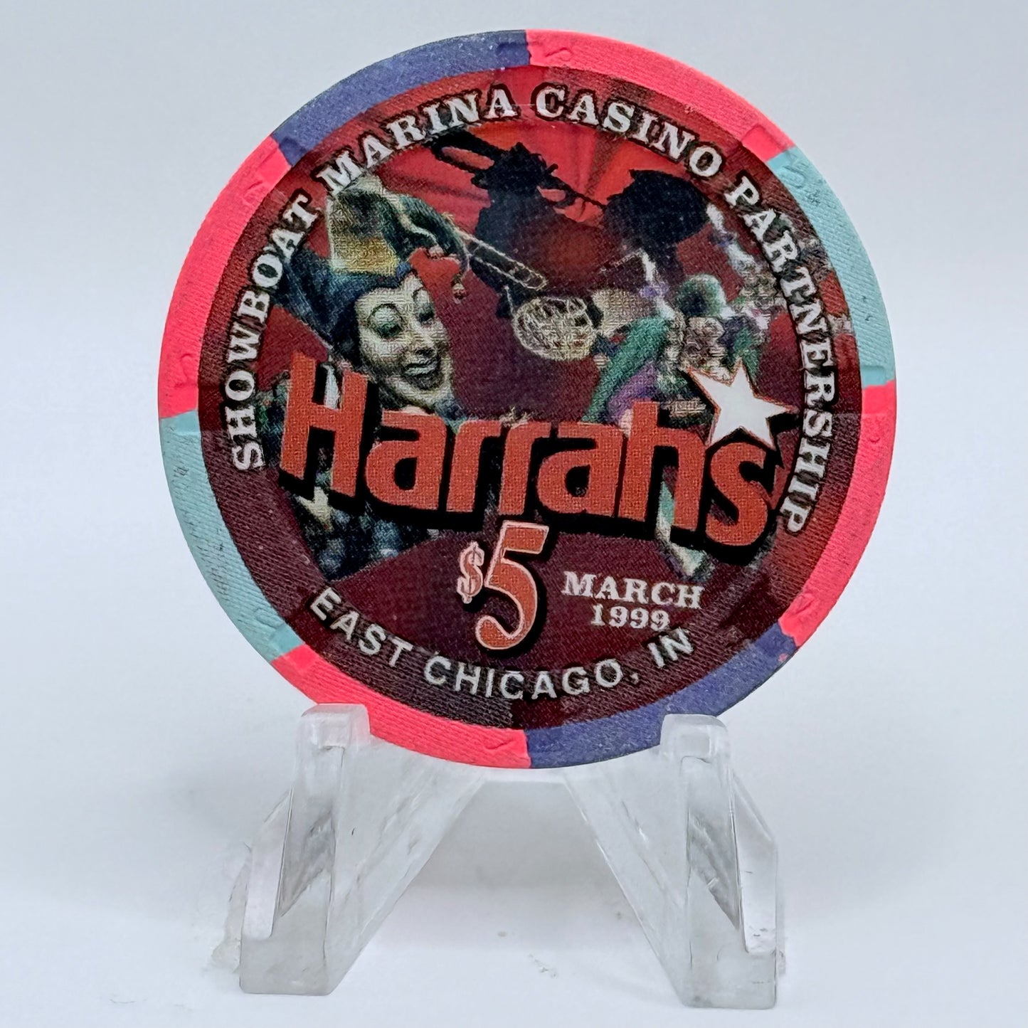 Harrah's Showboat Marina East Chicago Indiana 1999 'Grand Opening' LE $5 Casino Chip