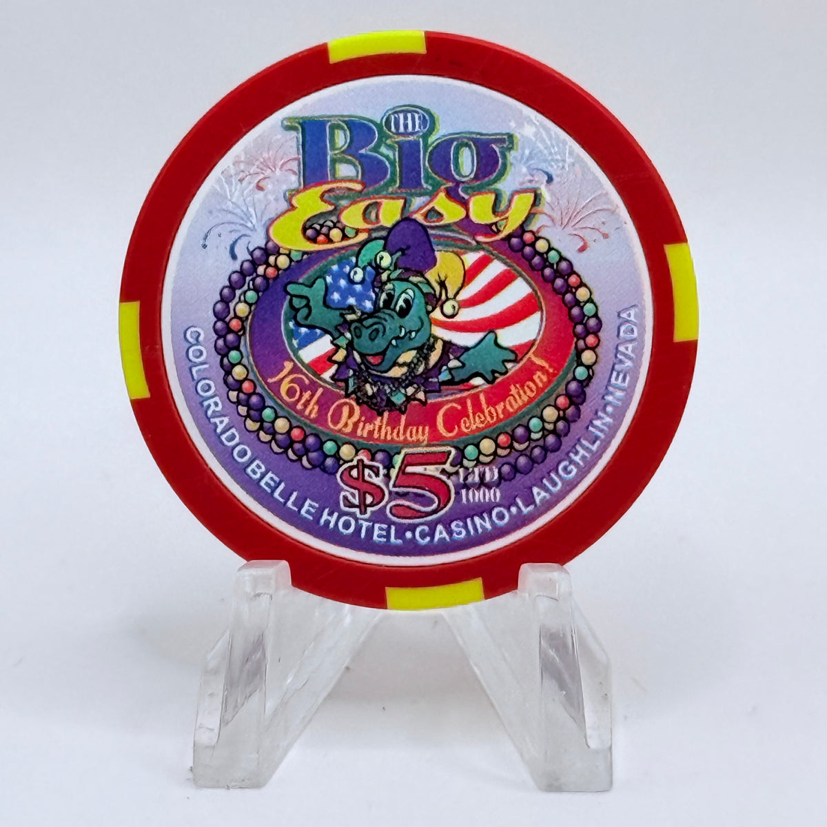 Colorado Belle Laughlin Nevada 2003 '16th Birthday - The Big Easy' LE $5 Casino Chip E0282