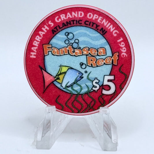 Harrah's (Marina) Atlantic City New Jersey 1996 'Grand Opening' LE $5 Casino Chip