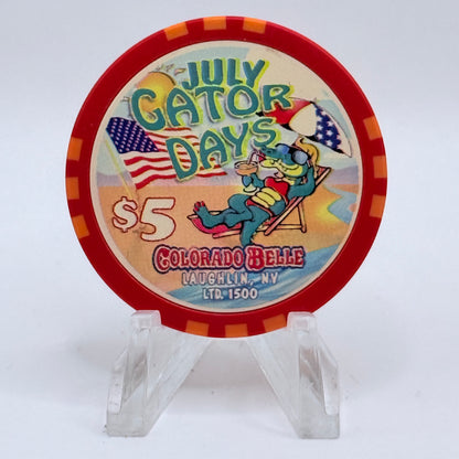 Colorado Belle Laughlin Nevada 1998 'July Gator Days' LE $5 Casino Chip V2303