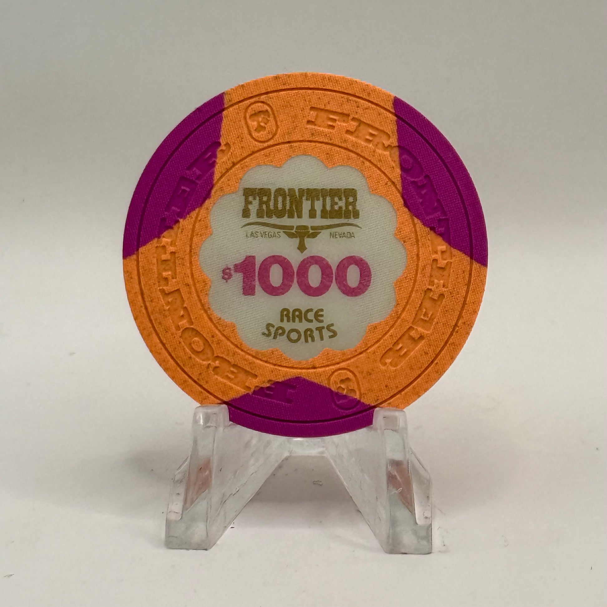 Frontier Hotel Las Vegas Nevada 1980s $1000 Casino Chip N4502