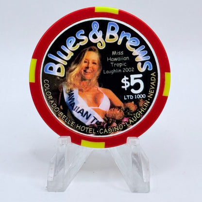 Colorado Belle Laughlin Nevada 2002 'Blues And Brews' LE $5 Casino Chip E8204