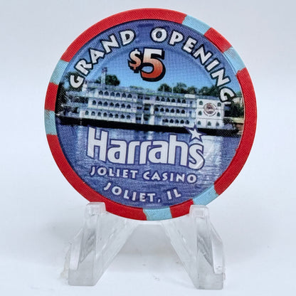 Harrah's Joliet Illinois 1993 'Grand Opening' LE $5 Casino Chip