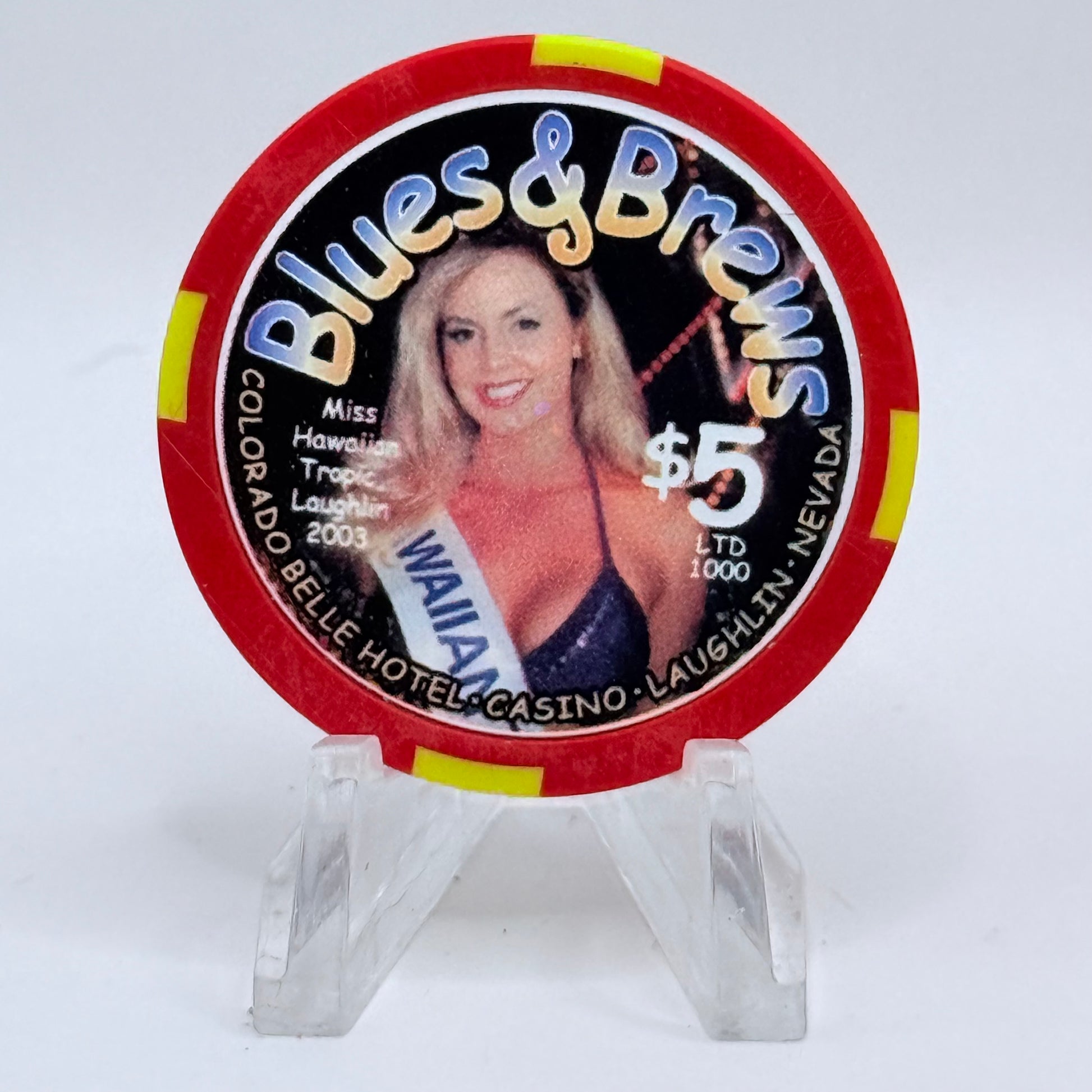 Colorado Belle Laughlin Nevada 2003 'Blues & Brews 5th Annual Festival' LE $5 Casino Chip E0285