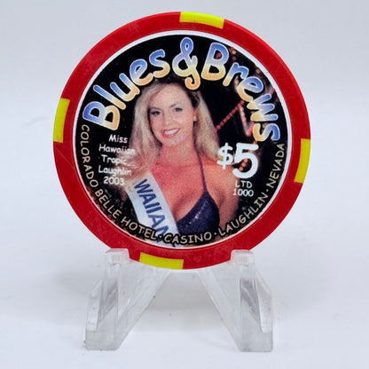 Colorado Belle Laughlin Nevada 2003 'Blues & Brews 5th Annual Festival' LE $5 Casino Chip E0285