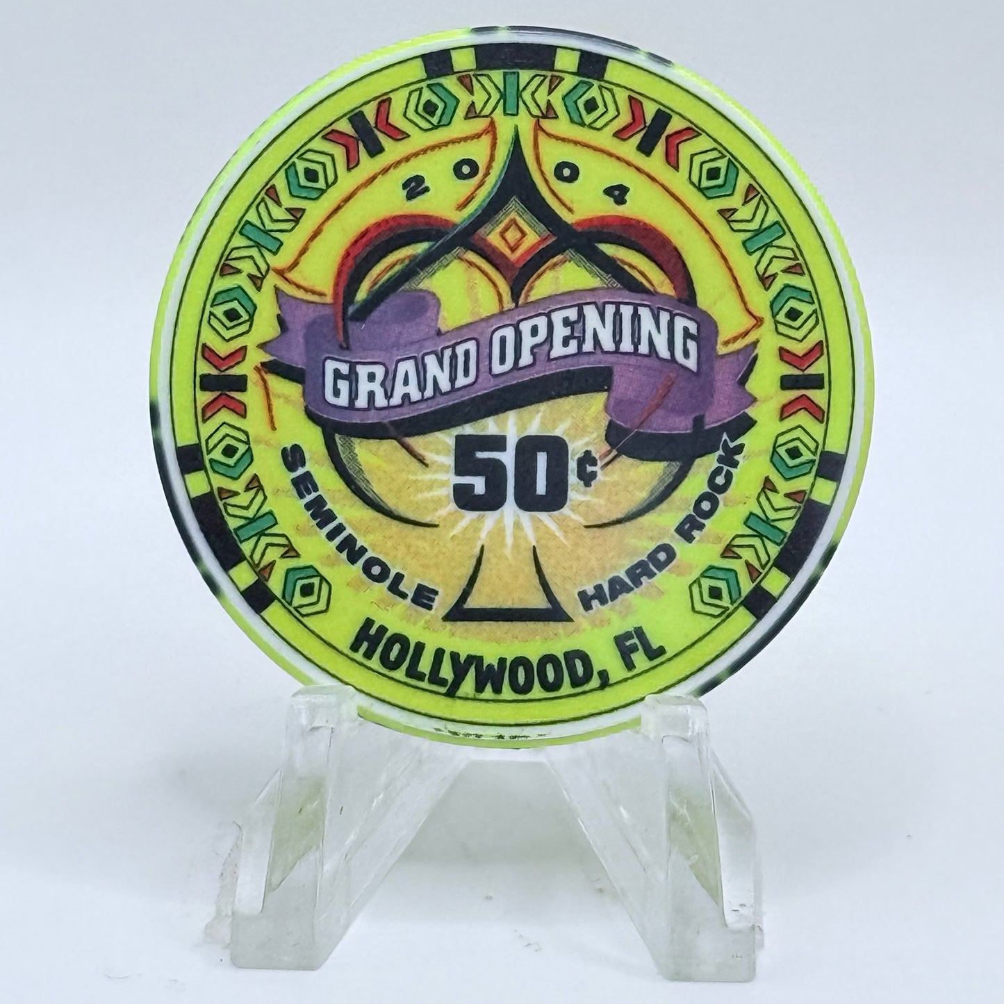 Seminole Hard Rock - Tampa Tampa Florida 2004 'Grand Opening' LE $0.50 Casino Chip