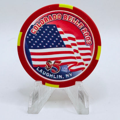 Colorado Belle Laughlin Nevada 2003 'New Years' LE $5 Casino Chip E0286
