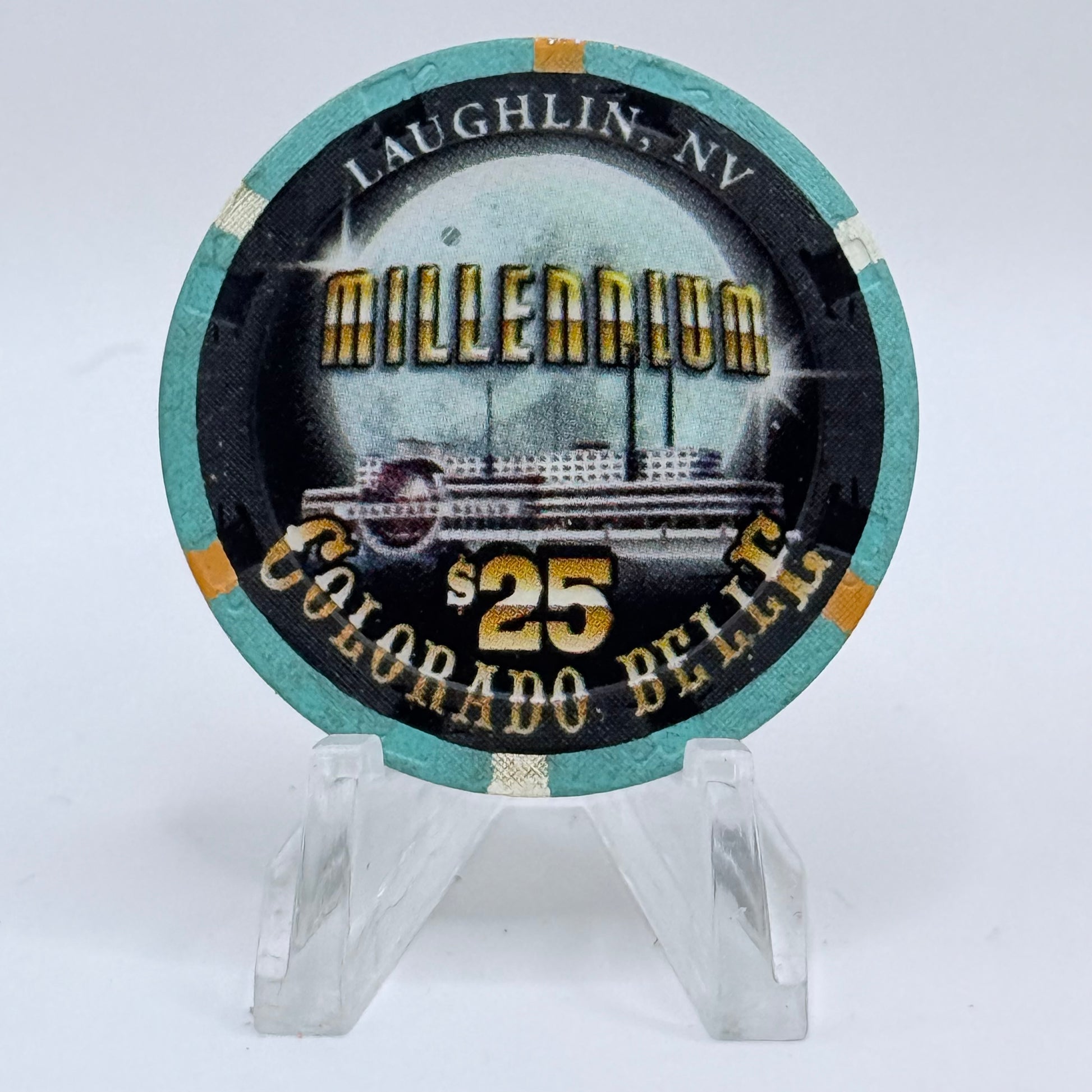Colorado Belle Laughlin Nevada 1999 'Millinneum' LE $25 Casino Chip V3922