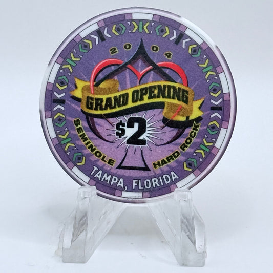 Seminole Hard Rock - Tampa Tampa Florida 2004 'Grand Opening' LE $2 Casino Chip