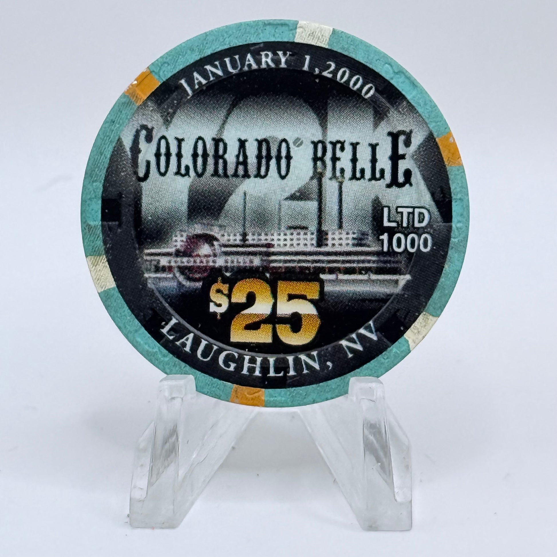 Colorado Belle Laughlin Nevada 1999 'Millinneum' LE $25 Casino Chip V3922