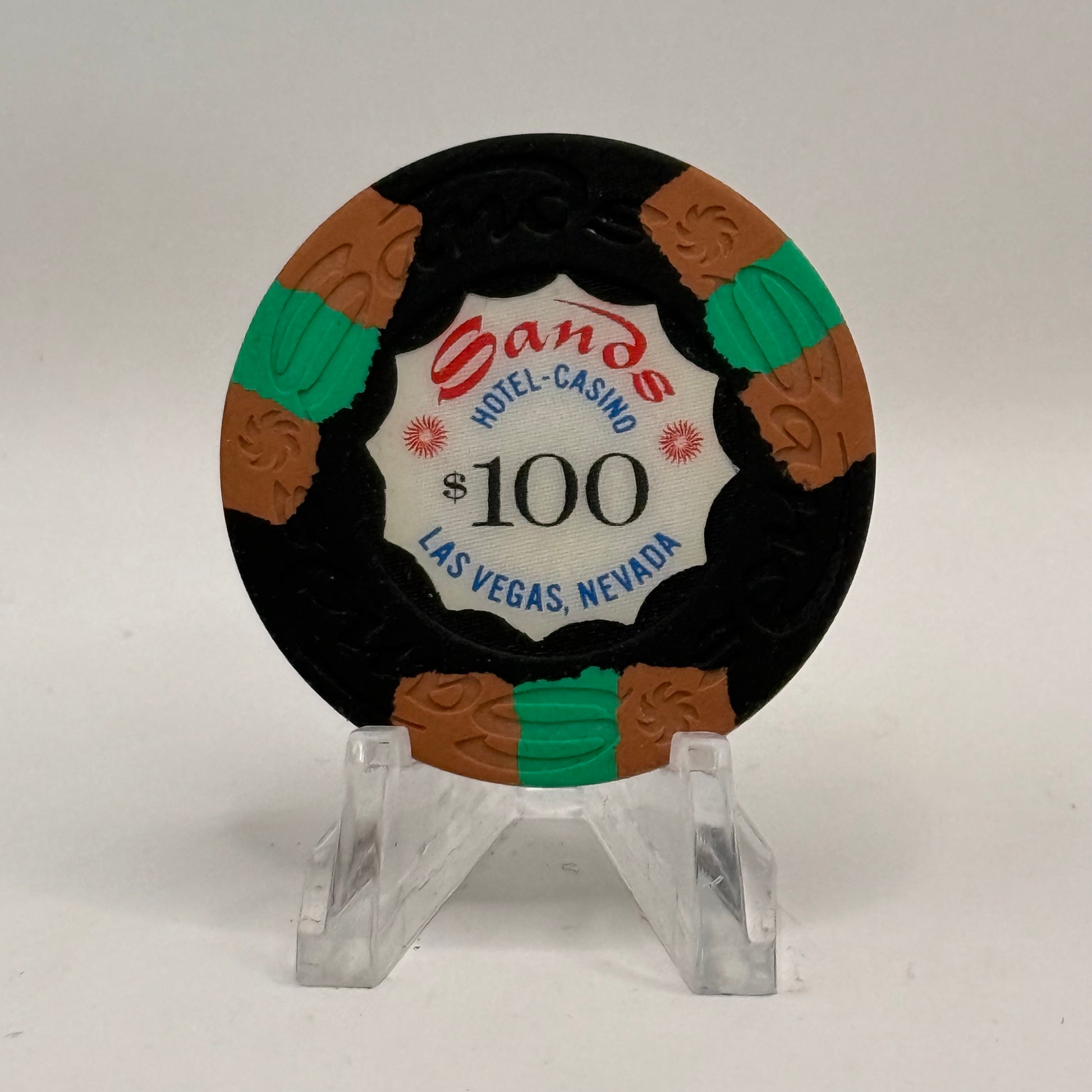Sands Las Vegas Nevada 1970s $100 Casino Chip N4729