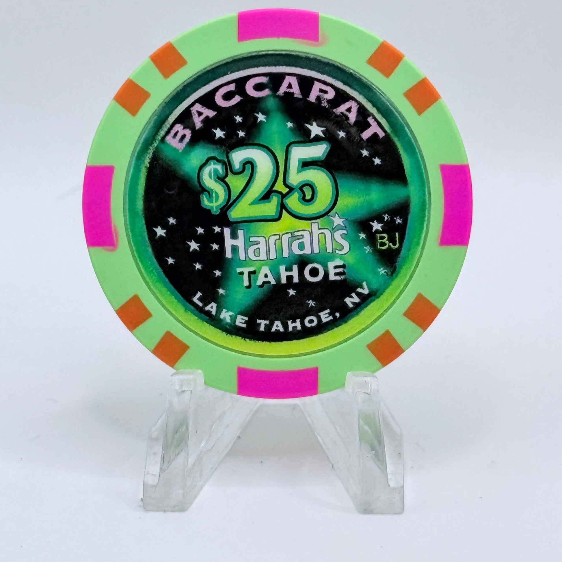 Harrah's Lake Tahoe Nevada 2000 'Baccrat' $25 Casino Chip V6863