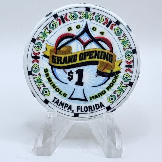 Seminole Hard Rock - Tampa Tampa Florida 2004 'Grand Opening' LE $1 Casino Chip