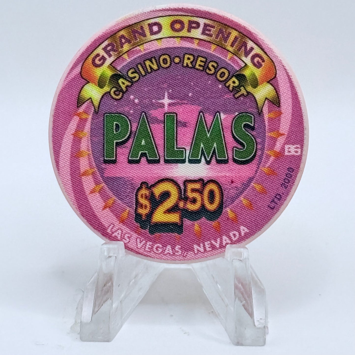 Palms Casino Resort Las Vegas Nevada 2001 'Grand Opening' LE $2.50 Casino Chip V9429