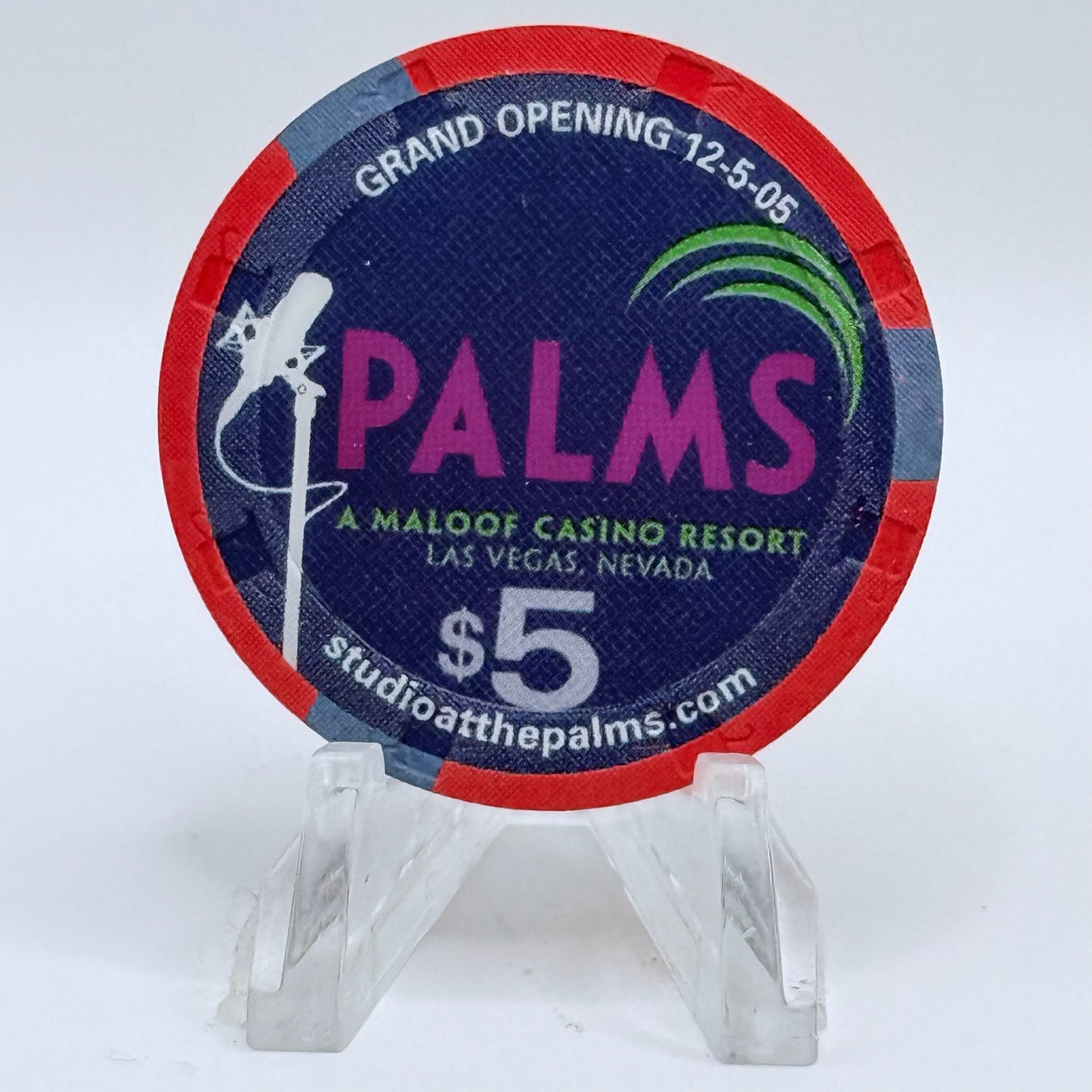 Palms Casino Resort Las Vegas Nevada 2005 'Grand Opening' LE $5 Casino Chip E4931