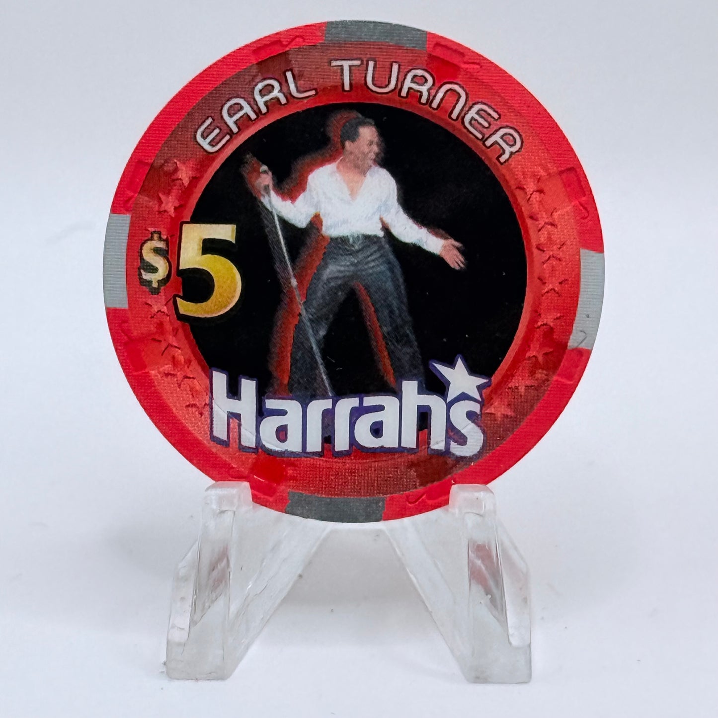 Harrah's Laughlin Nevada 2002 'Earl Turner' LE $5 Casino Chip E0980