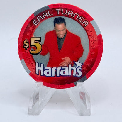 Harrah's Laughlin Nevada 2002 'Earl Turner' LE $5 Casino Chip E0981
