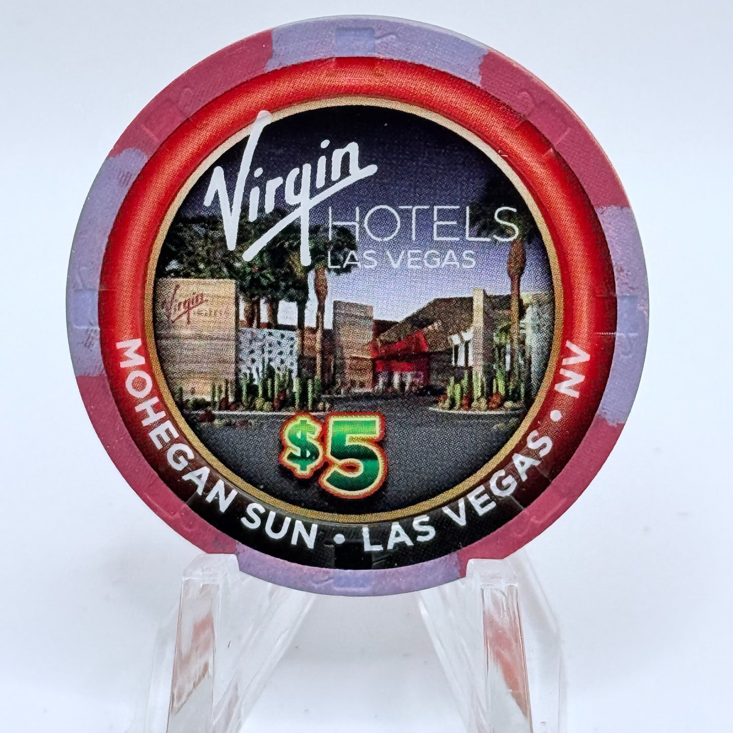 Mohegan Sun Casino at Virgin Hotels Las Vegas Nevada 2021 'Grand Opening' LE $5 Casino Chip
