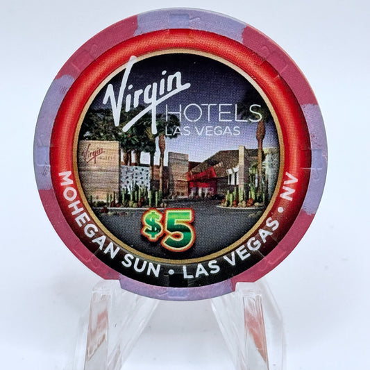 Mohegan Sun Casino at Virgin Hotels Las Vegas Nevada 2021 'Grand Opening' LE $5 Casino Chip