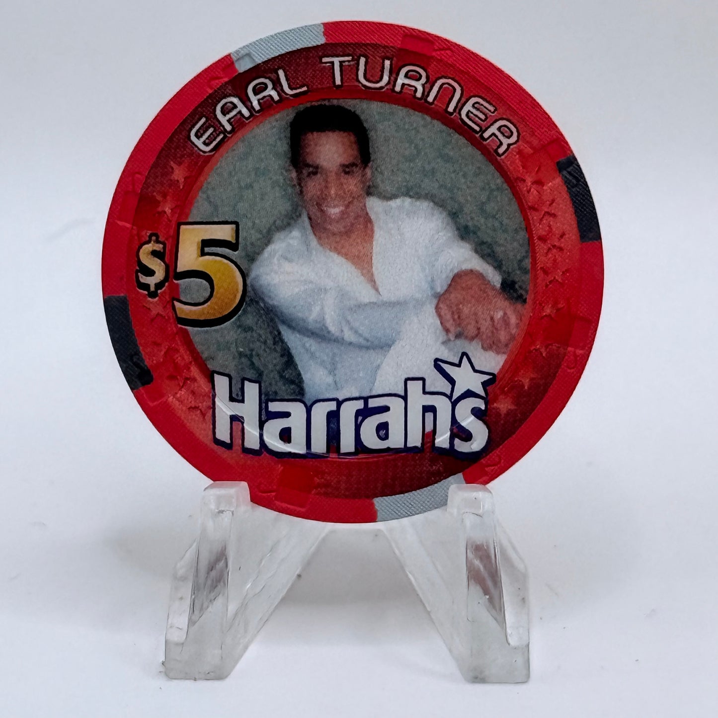 Harrah's Laughlin Nevada 2002 'Earl Turner' LE $5 Casino Chip E0982