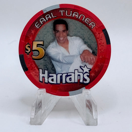 Harrah's Laughlin Nevada 2002 'Earl Turner' LE $5 Casino Chip E0982