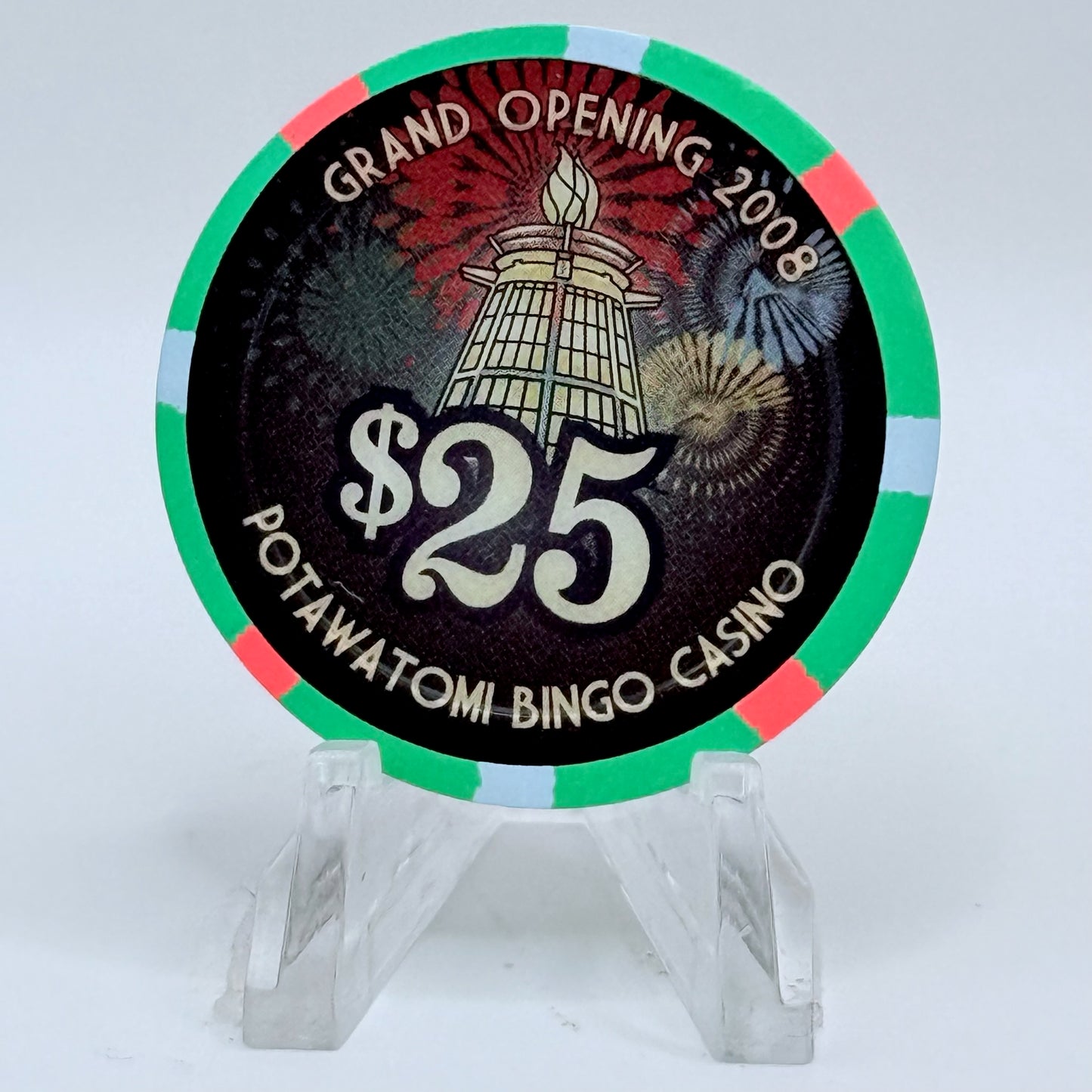 Potawatomi Casino Milwaukee Wisconsin 2008 'Grand Opening' LE $25 Casino Chip
