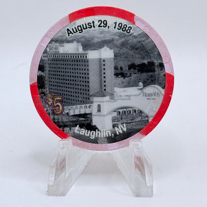 Harrah's Laughlin Nevada 2008 '20th Anniversary' LE $5 Casino Chip E8478