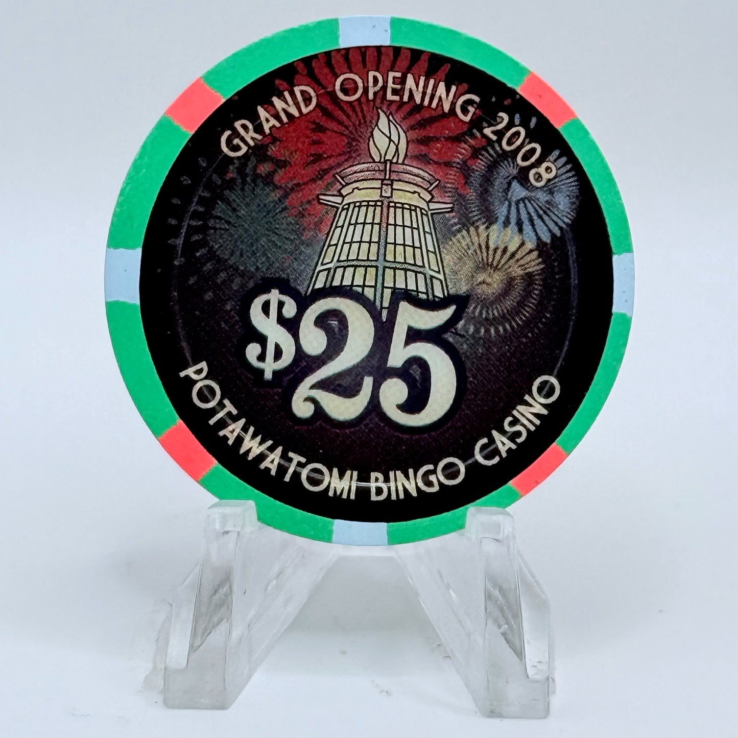 Potawatomi Casino Milwaukee Wisconsin 2008 'Grand Opening' LE $25 Casino Chip