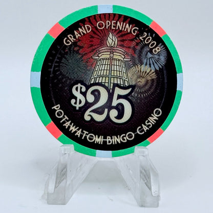 Potawatomi Casino Milwaukee Wisconsin 2008 'Grand Opening' LE $25 Casino Chip