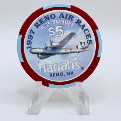 Harrah's Reno Nevada 1997 'Reno Air Races' LE $5 Casino Chip N9880