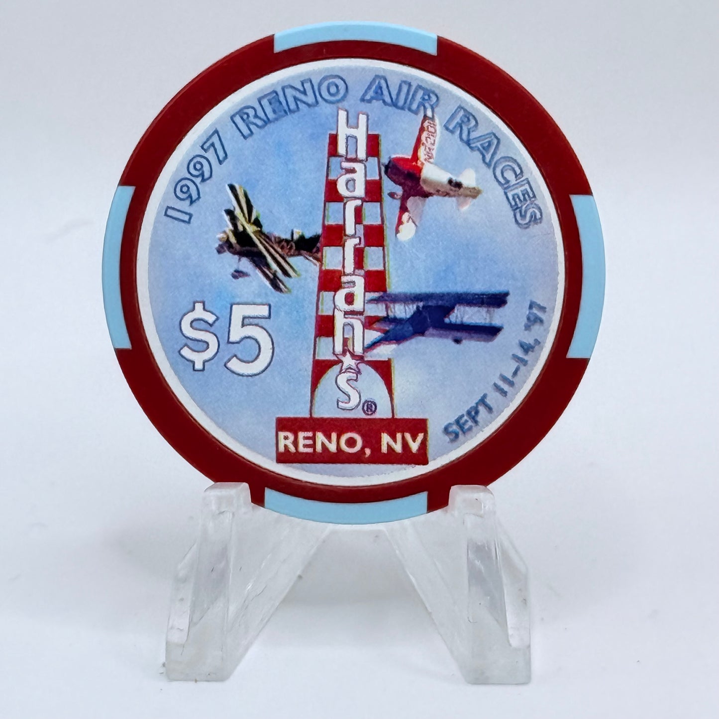 Harrah's Reno Nevada 1997 'Reno Air Races' LE $5 Casino Chip N9880