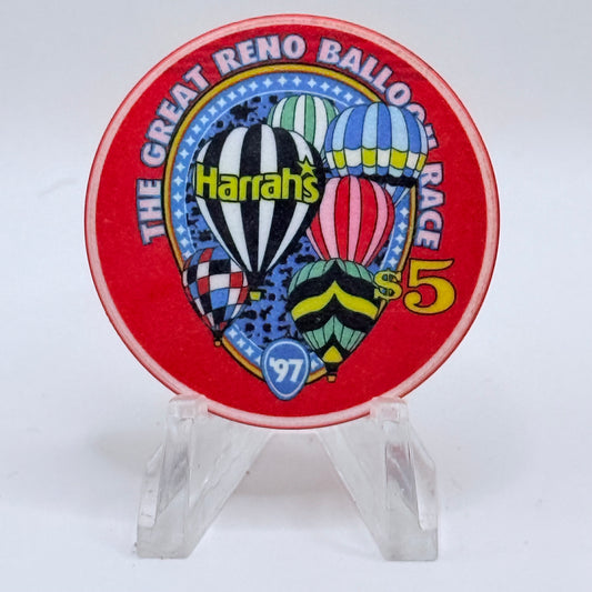 Harrah's Reno Nevada 1997 'Great Reno Ballon Race' LE $5 Casino Chip