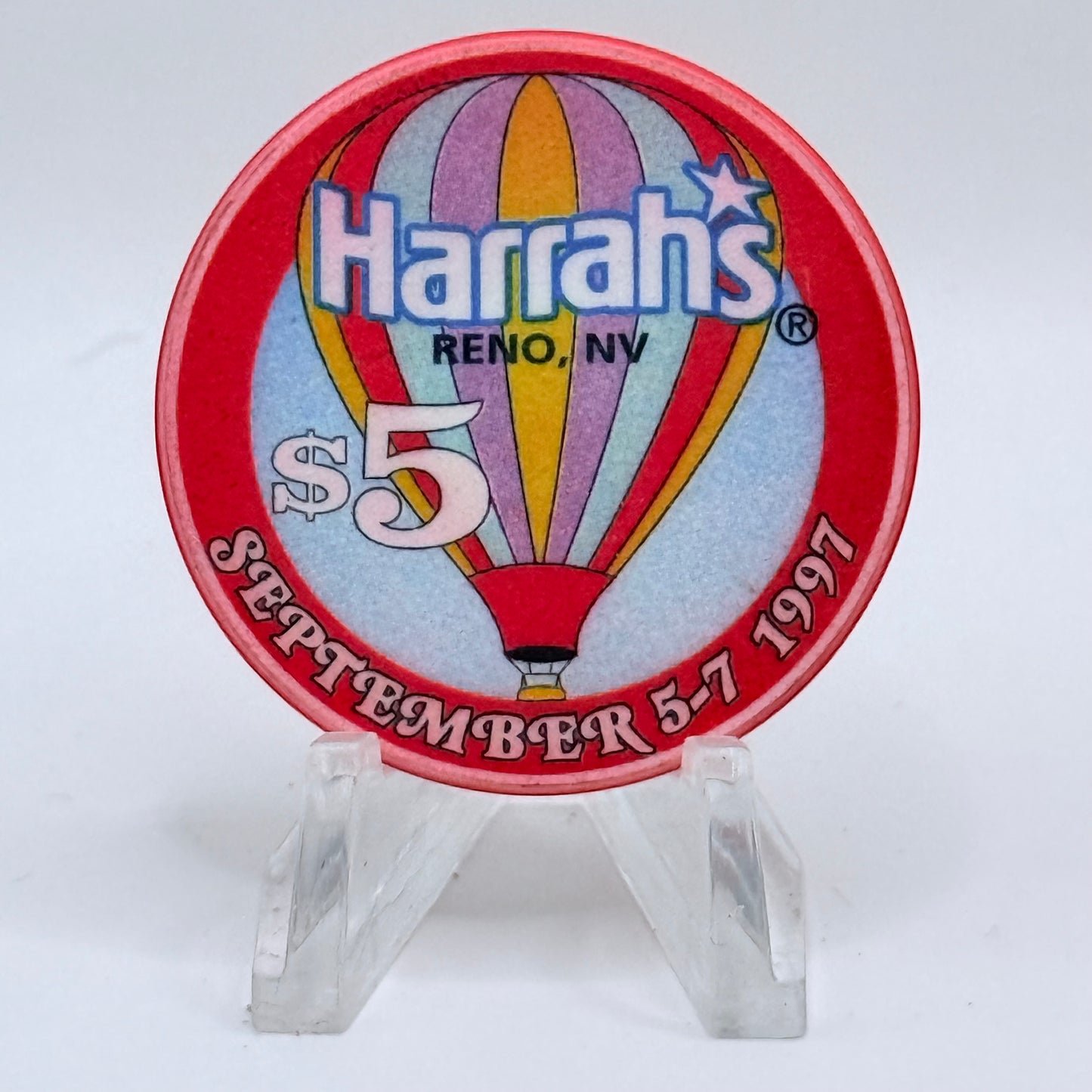 Harrah's Reno Nevada 1997 'Great Reno Ballon Race' LE $5 Casino Chip