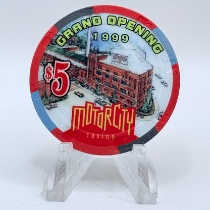 Motor City Casino Detroit Michigan 1999 'Grand Opening' LE $5 Casino Chip