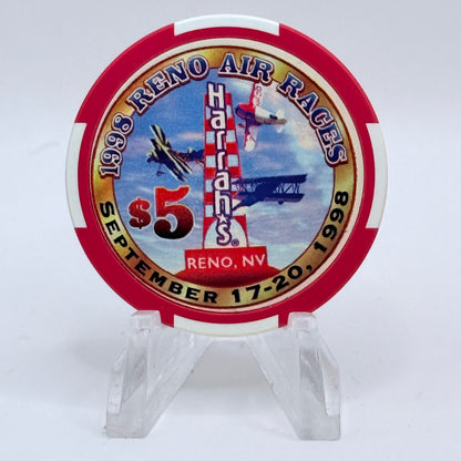 Harrah's Reno Nevada 1998 'Reno Air Races' LE $5 Casino Chip V2711