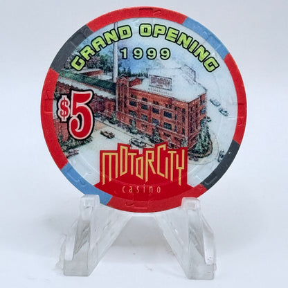 Motor City Casino Detroit Michigan 1999 'Grand Opening' LE $5 Casino Chip