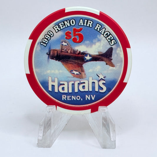 Harrah's Reno Nevada 1999 'Reno Air Races' LE $5 Casino Chip V4482