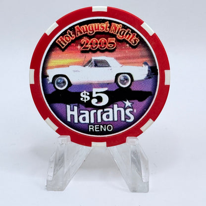 Harrah's Reno Nevada 2005 'Hot August Nights, 1955 Ford Thunderbird' LE $5 Casino Chip E8556