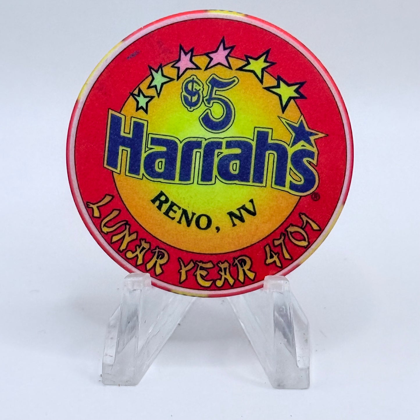 Harrah's Reno Nevada 2003 'Year Of The Ram' LE $5 Casino Chip E1011