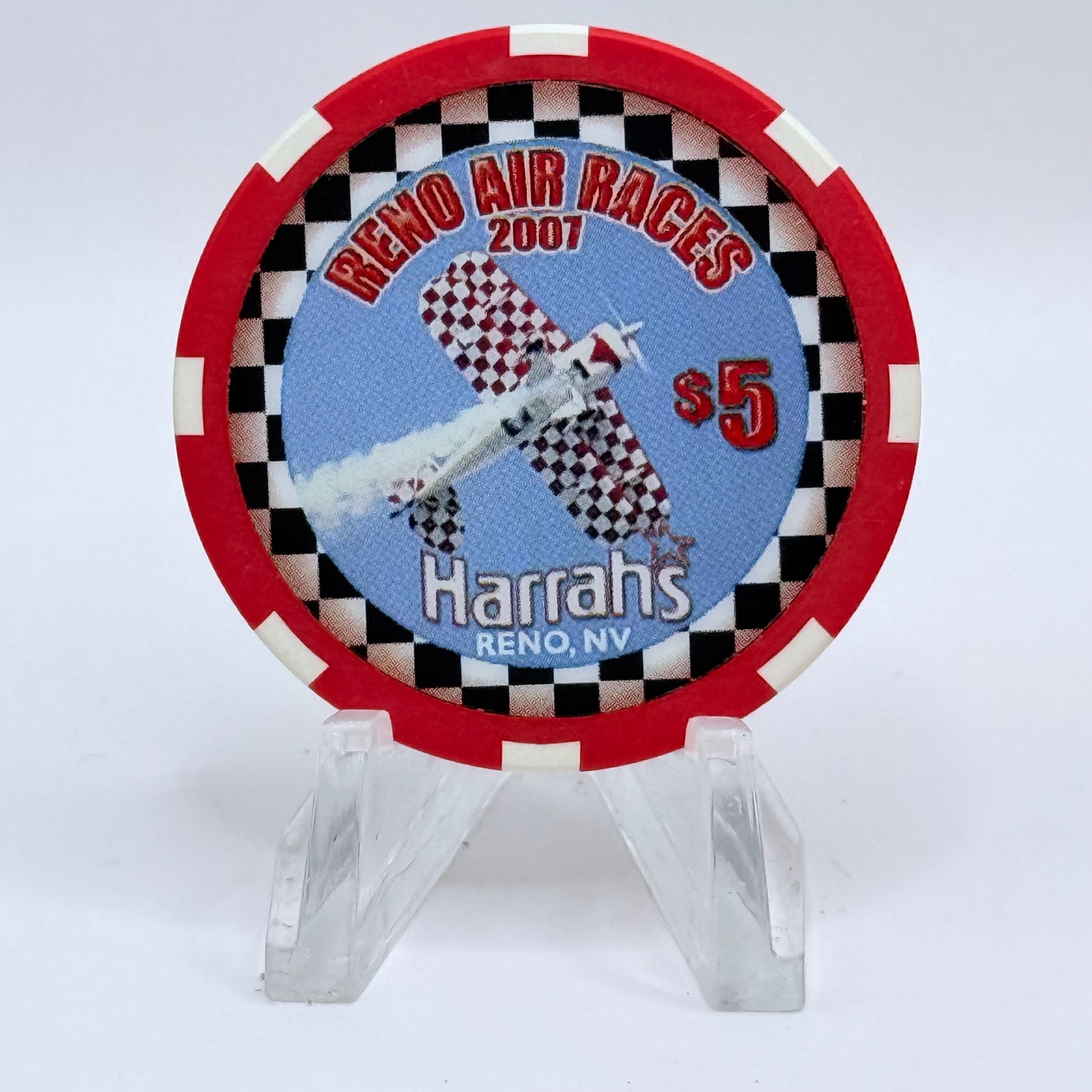 Harrah's Reno Nevada 2007 'Reno Air Races' LE $5 Casino Chip E6531