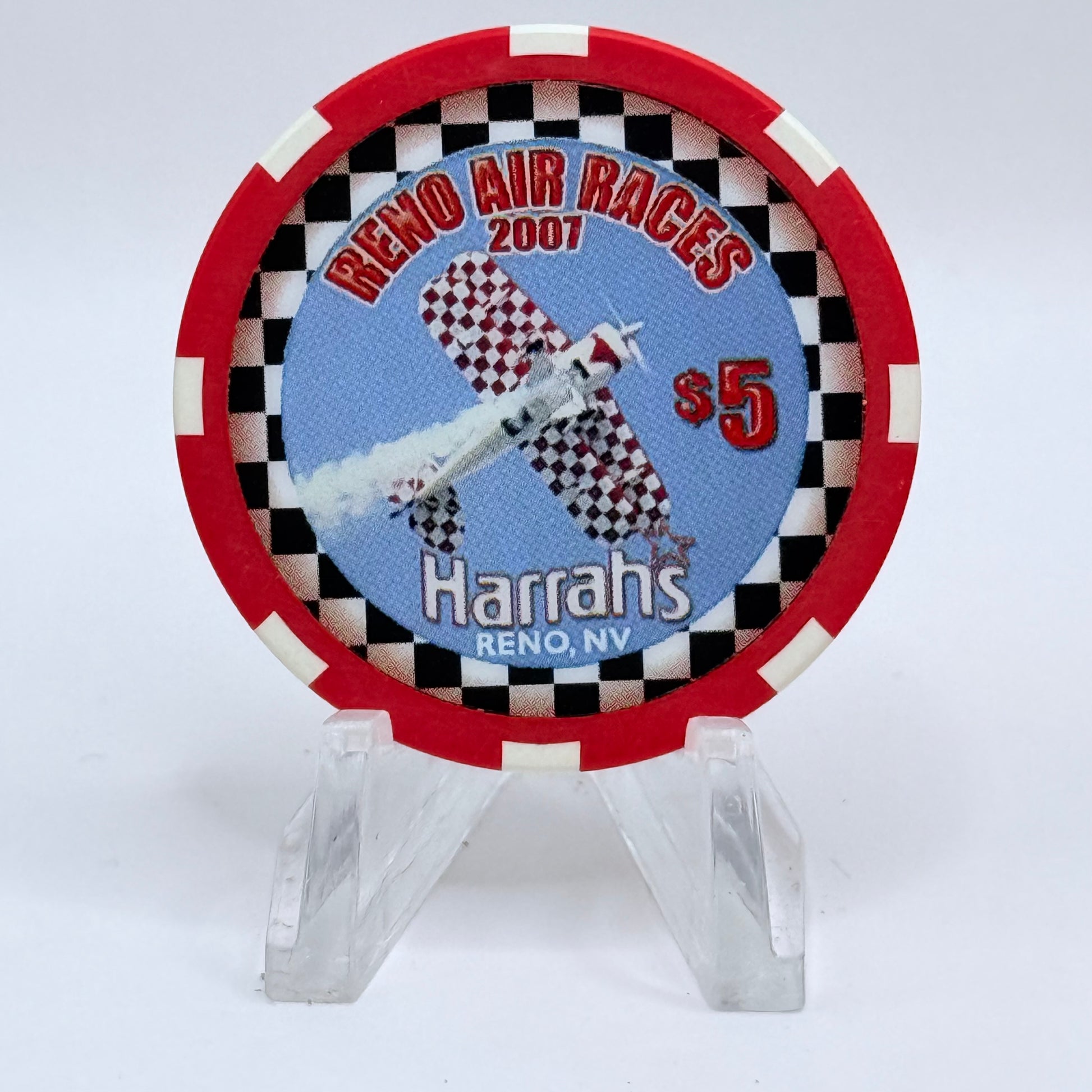 Harrah's Reno Nevada 2007 'Reno Air Races' LE $5 Casino Chip E6531