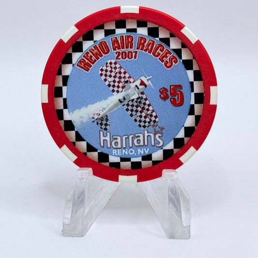 Harrah's Reno Nevada 2007 'Reno Air Races' LE $5 Casino Chip E6531